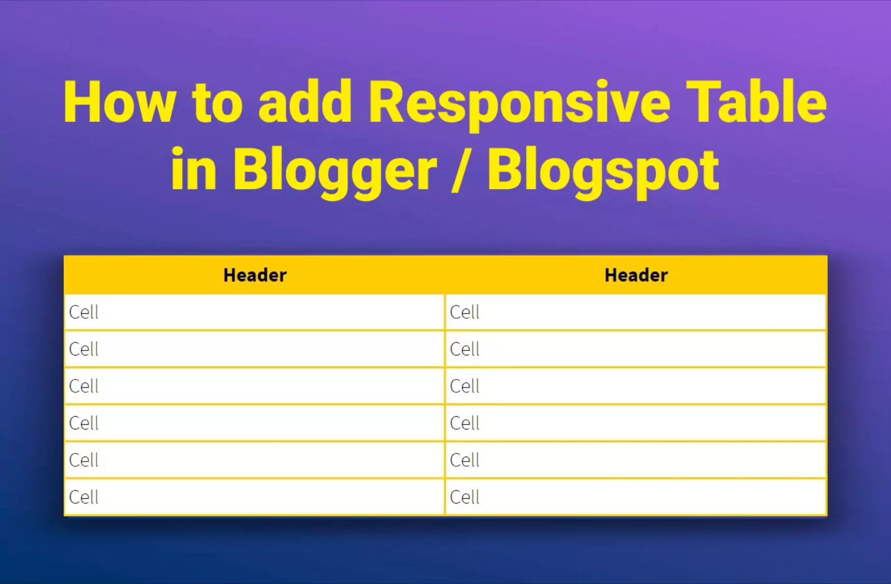 Add Responsive Table in Blogger
