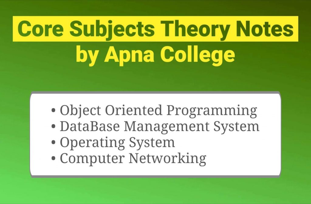 CS IT Core Subjects Theory Placement Notes Pdf